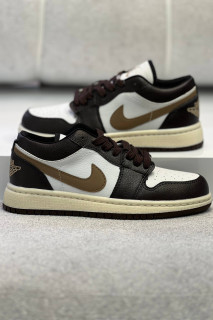 کتونی air jordan1 قهوه ای سفید